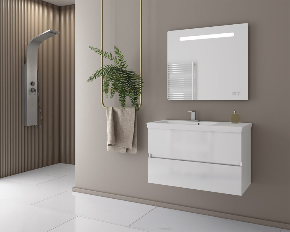 Drop LUXUS 85 WHITE ΜΕ ΦΩΤΙΖΟΜΕΝΟ ΚΑΘΡΕΠΤΗ LED