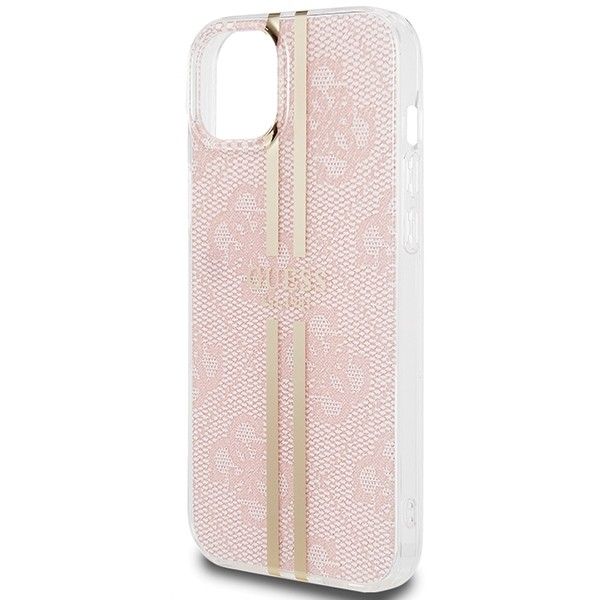 GUESS case for IPHONE 15 GUHCP15SH4PSEGP (4G Gold Stripe) pink
