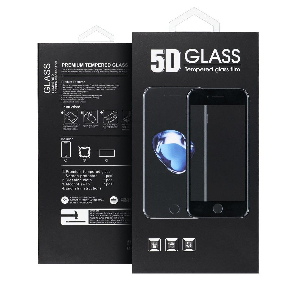 5D Full Glue Tempered Glass - for iPhone 6G/6S black