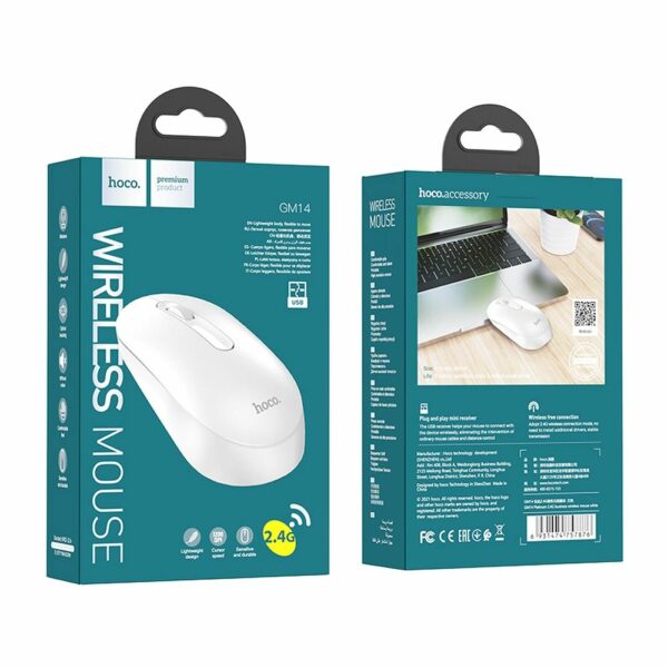 HOCO wireless computer mouse 2,4G 1200 dpi GM14 white