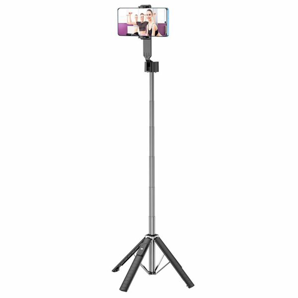 HOCO selfie stick with bluetooth remote control fourpod K18 black
