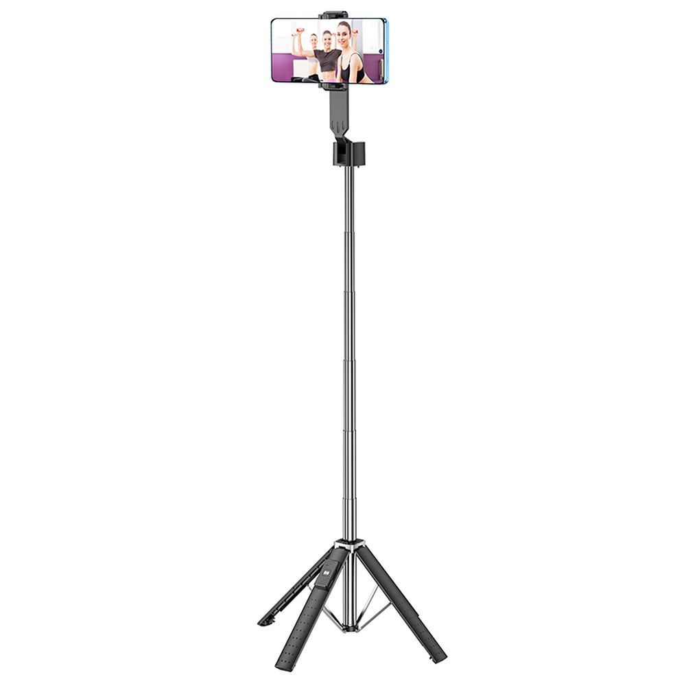 HOCO selfie stick with bluetooth remote control fourpod K18 black