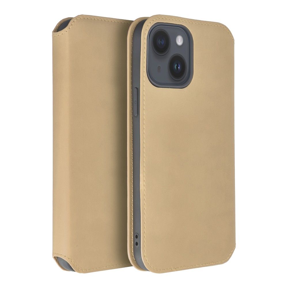 DUAL POCKET Book case for IPHONE 16 Plus gold