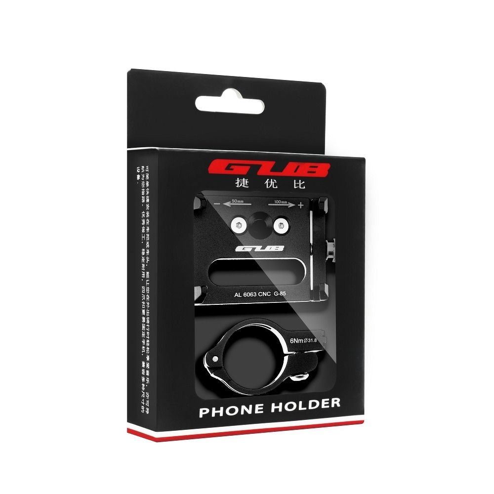 0254f2c100a2cc95d0d65bbe5a786736 GUB bike holder for mobile phone G85 Aluminium black