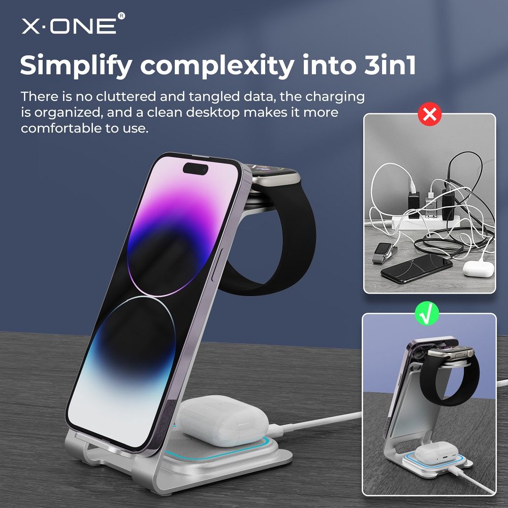 Wireless Charger Stand X-ONE 3in1 22W