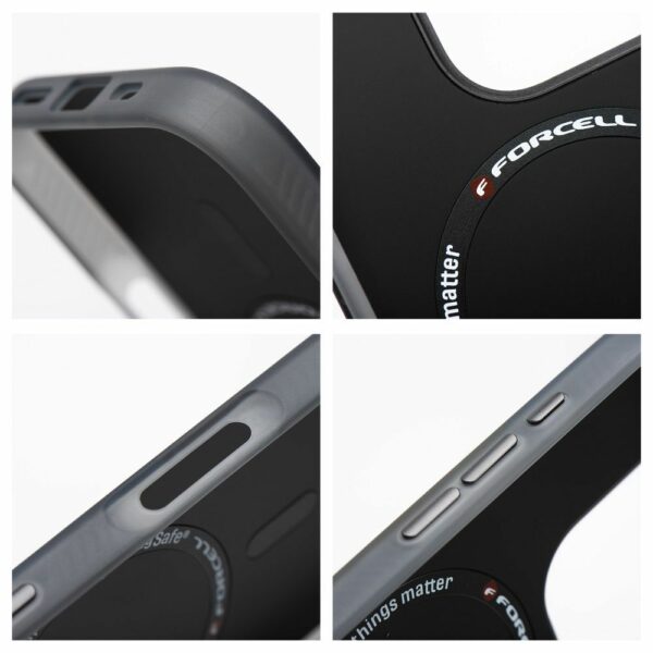 FORCELL F-PROTECT Levels with Dual Layer 4D technology, Military Drop-Test compatible with MagSafe for IPHONE 16 PLUS smoky black