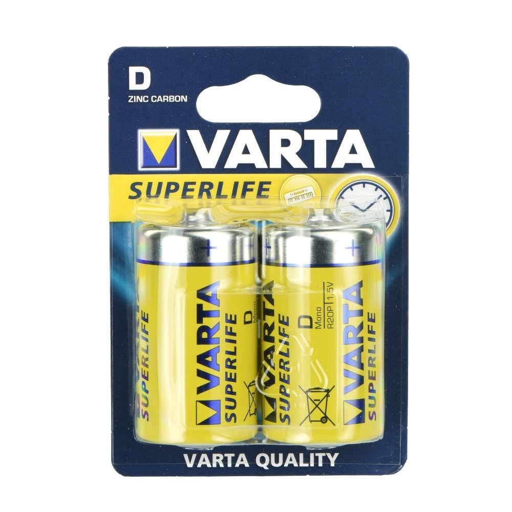 03d75666fc86067f86bb3f9914931d6a VARTA zinc battery R20 (Type D) Superlife 2 pcs