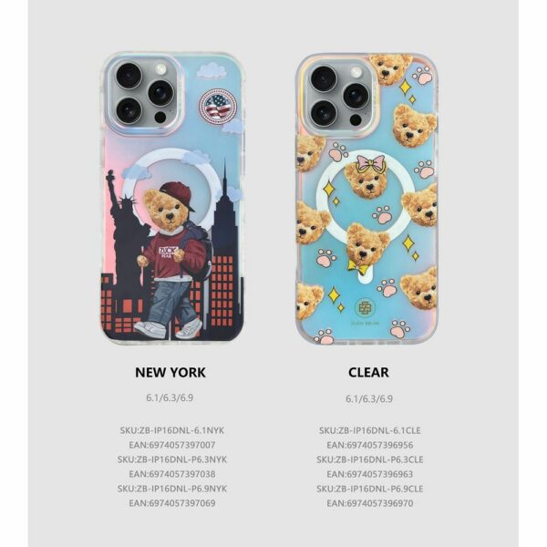 ZUCK BEAR case DARNELL FROSTED LASER compatible with MagSafe for IPHONE 16 Pro Max new york