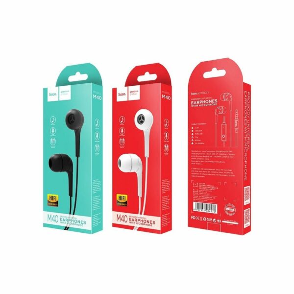 HOCO wire earphones Jack 3,5 mm with microphone M40 black