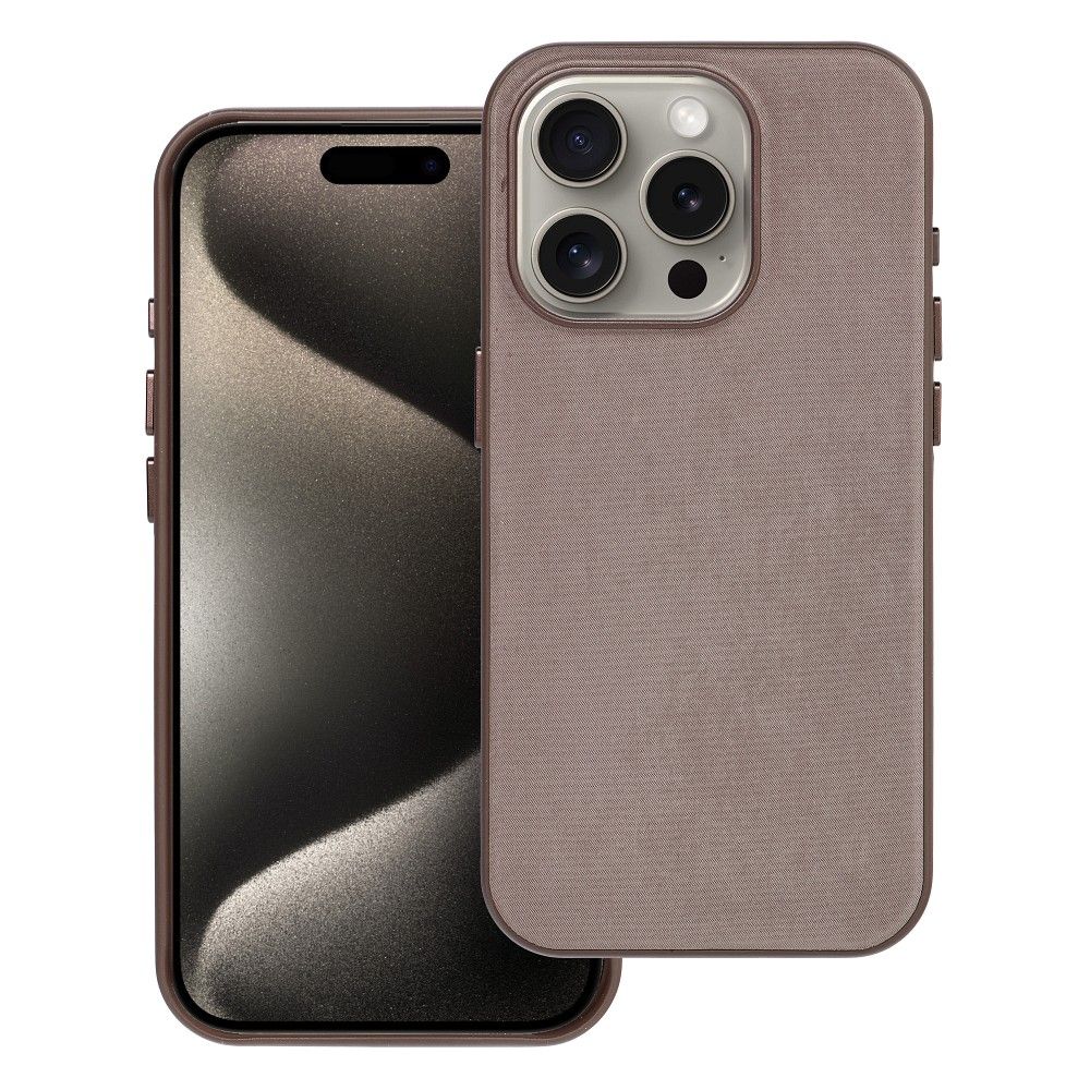 WOVEN MAG COVER case compatible with MagSafe for IPHONE 15 Pro light brown