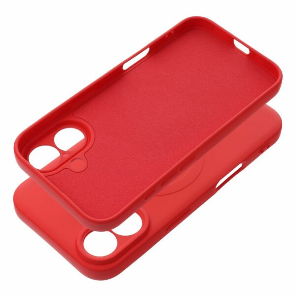 SILICONE MAG COVER case compatible with MagSafe for IPHONE 16 red