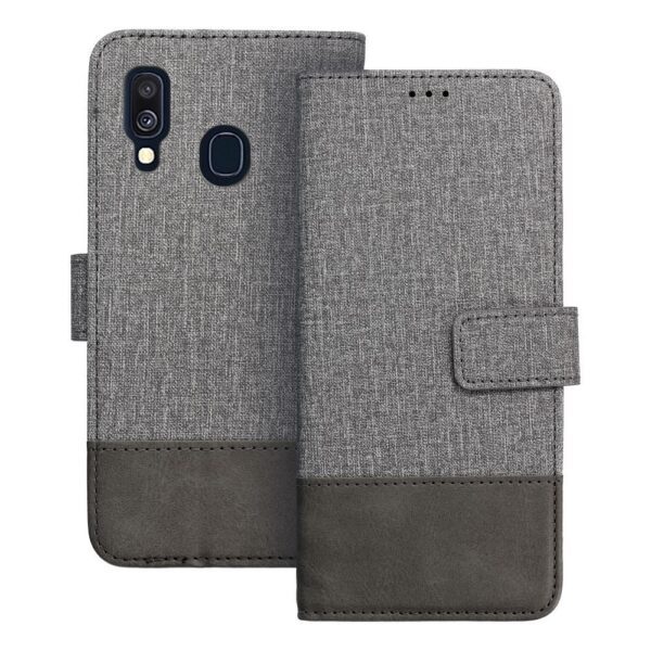 0593ecdf5d6986e46414400666477a33 GOMMA Book for SAMSUNG A40 gray