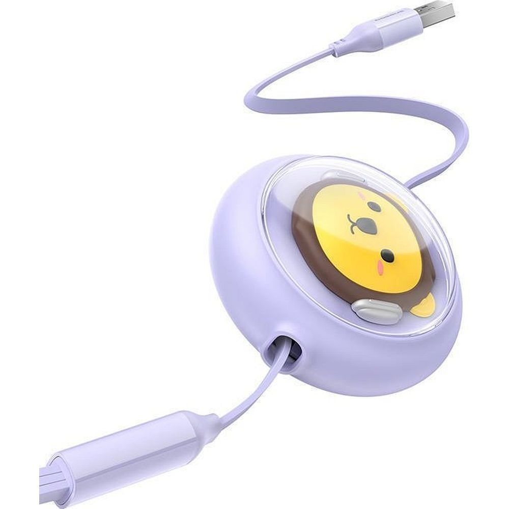 BASEUS retractable cable 3in1 USB A to Micro USB / Lightning / Type C CB000063 1,1 m purple