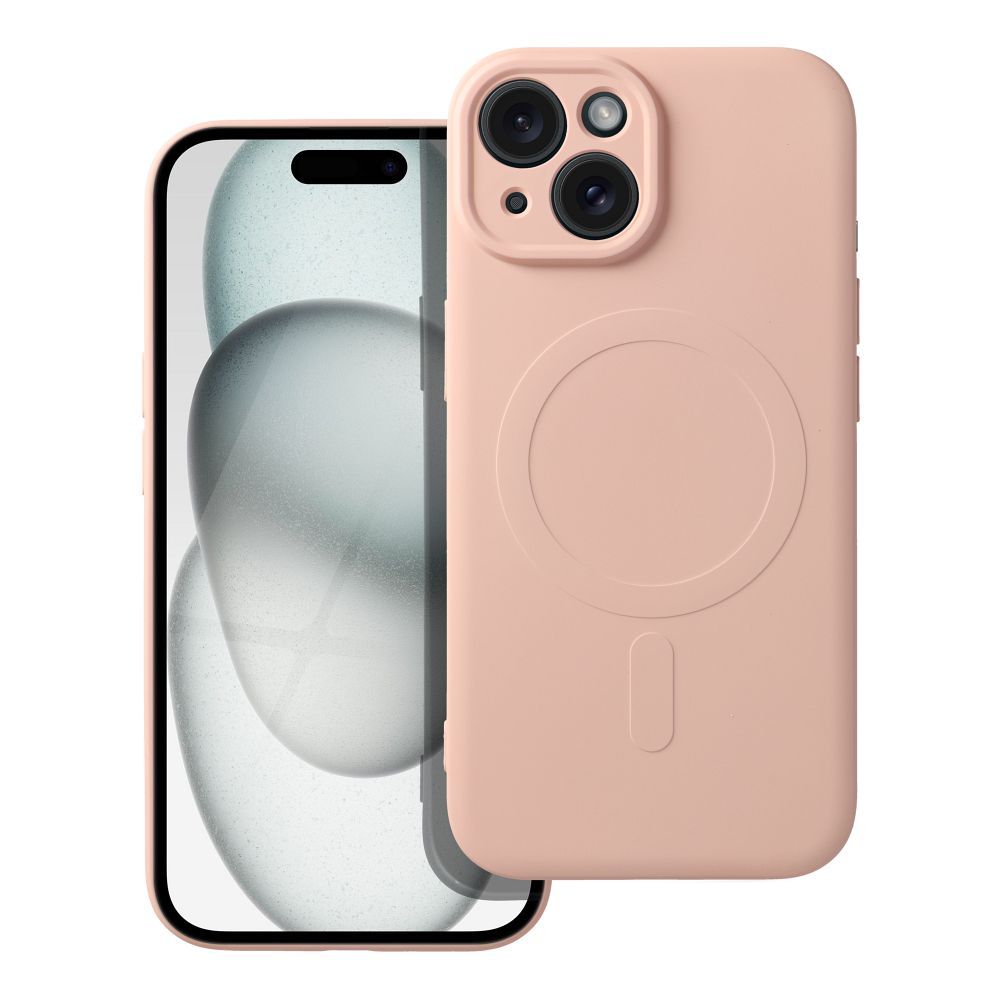 SILICONE MAG COVER case compatible with MagSafe for IPHONE 15 pink