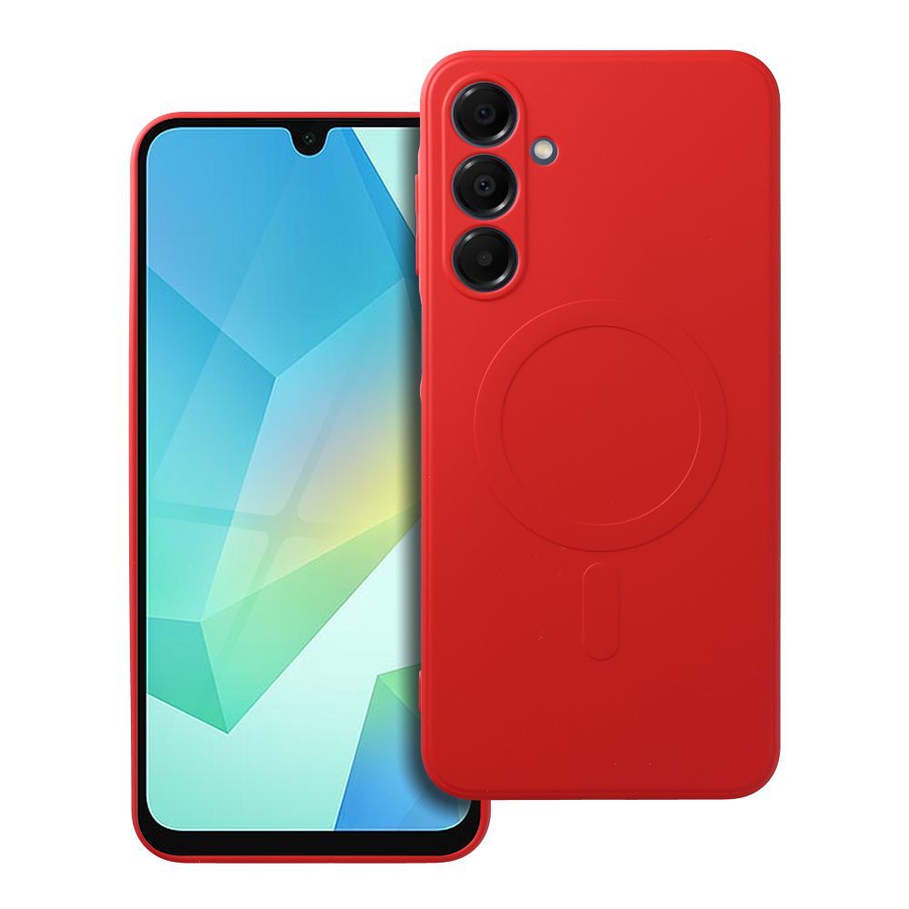 SILICONE MAG COVER case compatible with MagSafe for SAMSUNG A16 red
