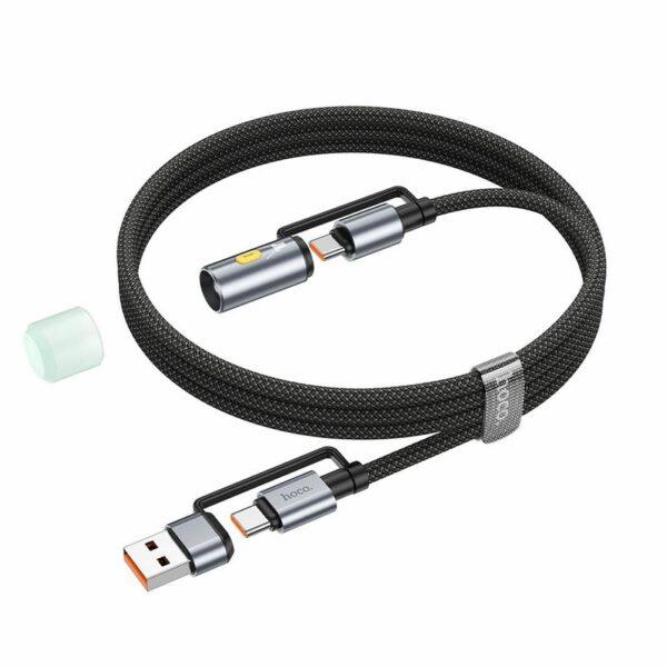 HOCO cable All-in-one USB A / Type C to Type C / LED Light 3A 60W U138 1,2 m black