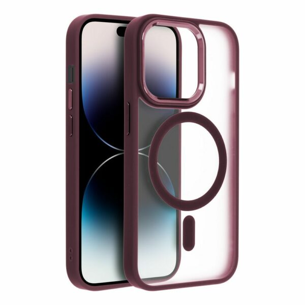 MATTE MAG COVER case compatible with MagSafe for IPHONE 14 Pro plum red