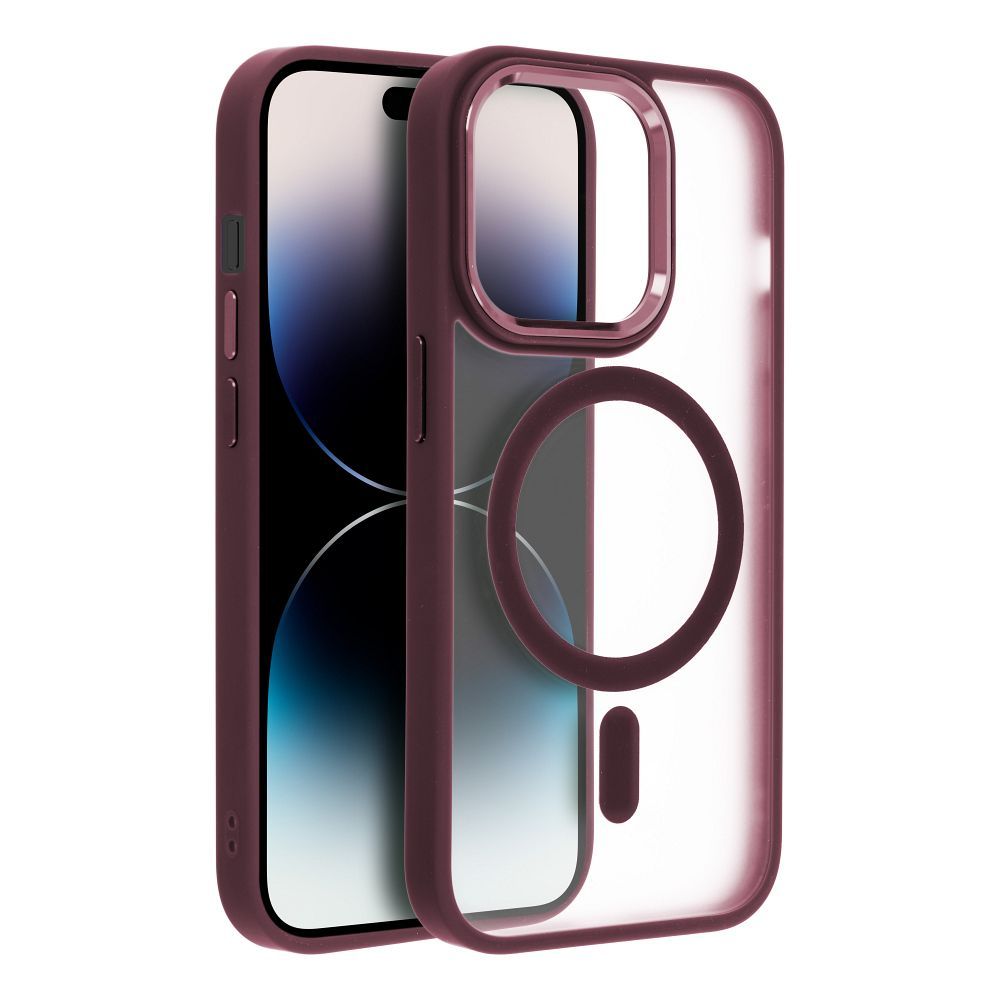 MATTE MAG COVER case compatible with MagSafe for IPHONE 14 Pro plum red