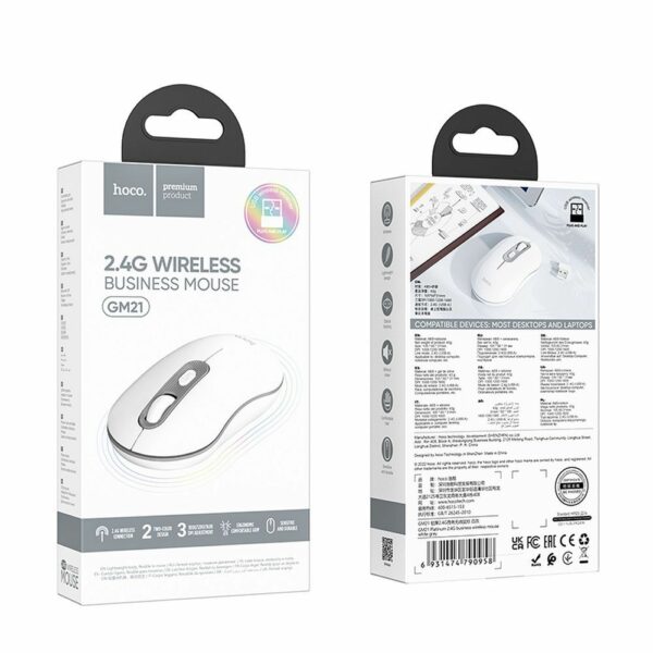 HOCO wireless computer mouse 2,4G 1600 dpi GM21 white