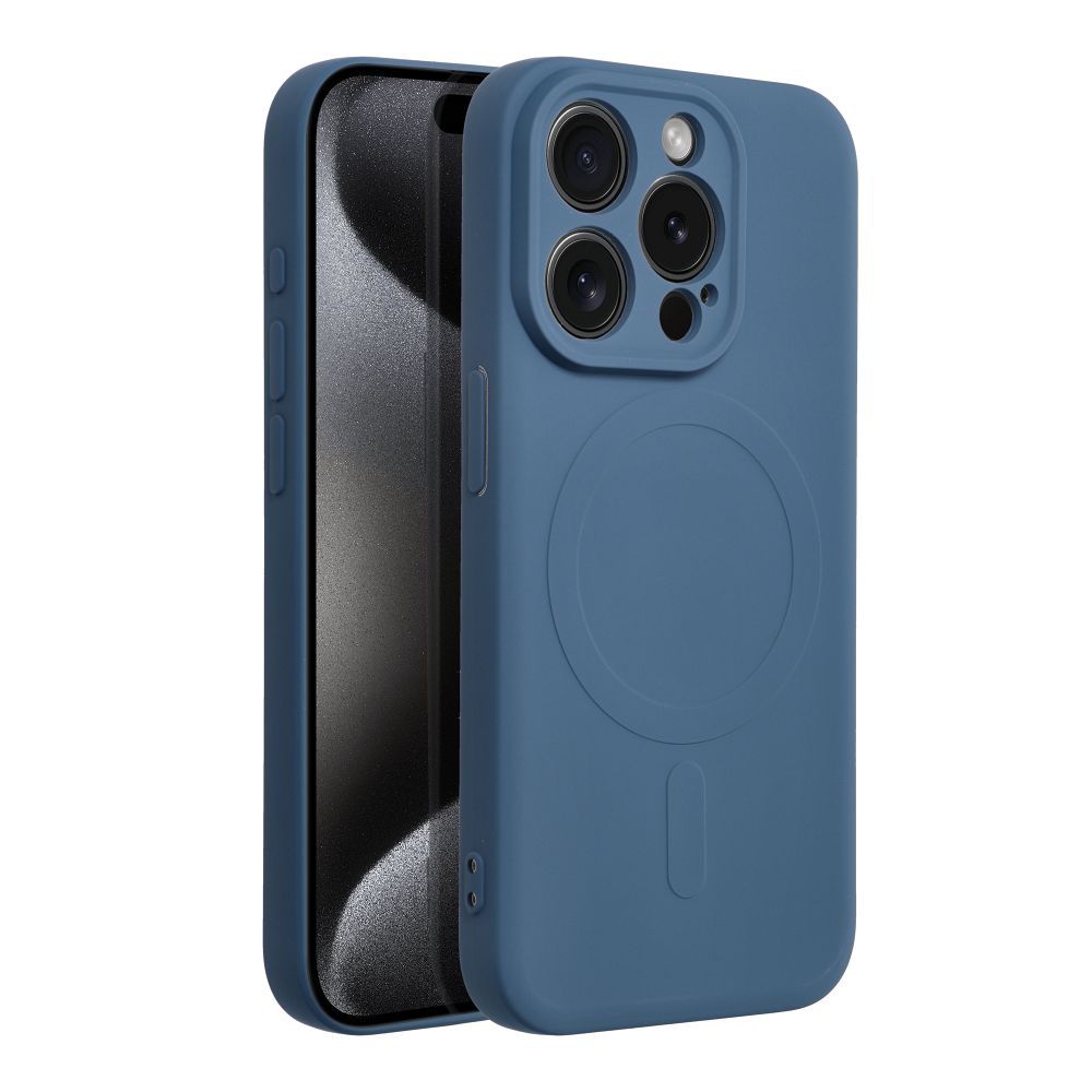 SILICONE MAG COVER case compatible with MagSafe for IPHONE 15 Pro blue