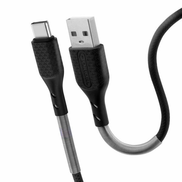 FORCELL F-ENERGY Carbon CB-02A cable USB A to Type C 2,4A 18W 1 m black