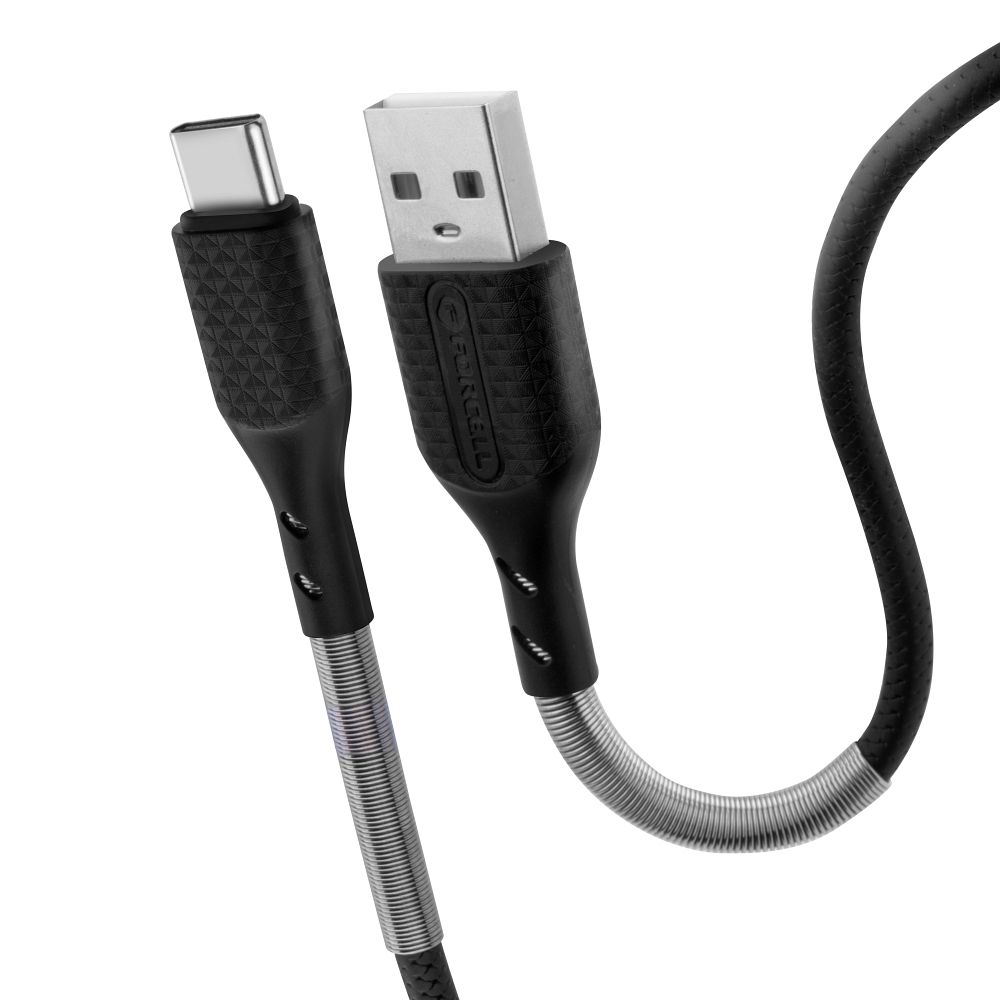 FORCELL F-ENERGY Carbon CB-02A cable USB A to Type C 2,4A 18W 1 m black