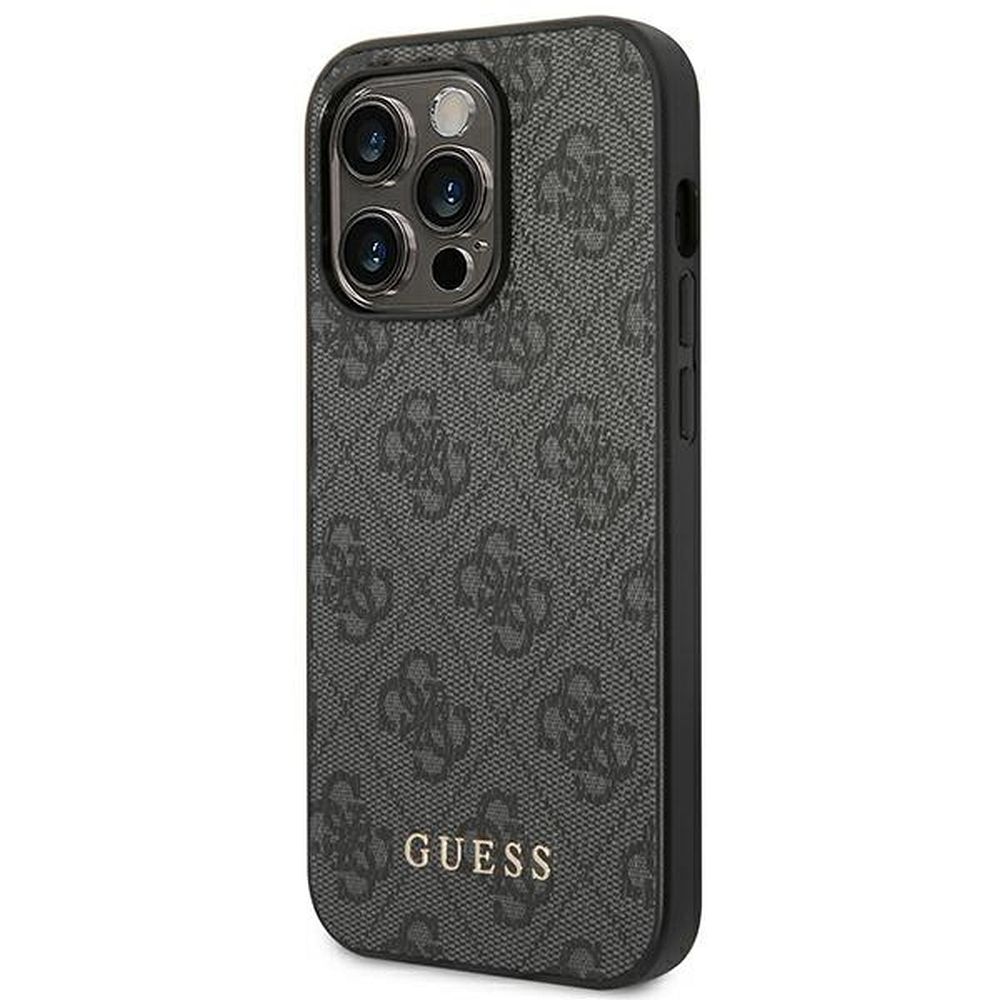 GUESS case for IPHONE 14 Pro GUHCP14LG4GFGR (4G Gold Logo) grey