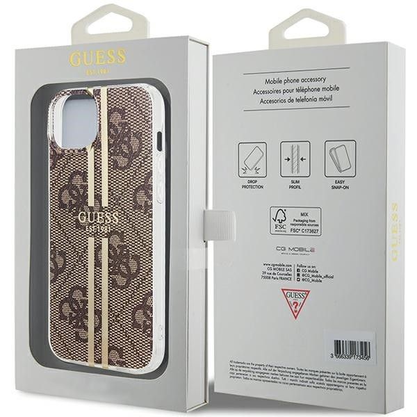 GUESS case for IPHONE 15 Plus GUHCP15MH4PSEGW (4G Gold Stripe) brown