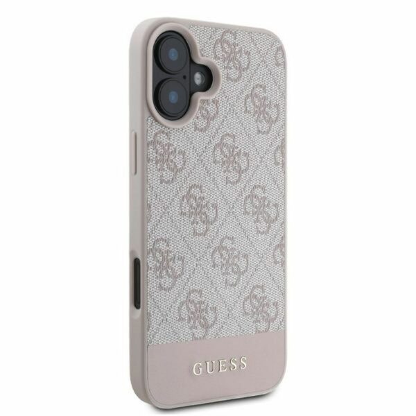 GUESS case for IPHONE 16 GUHCP16SG4GLPI (4G PU Bottom Stripe) pink