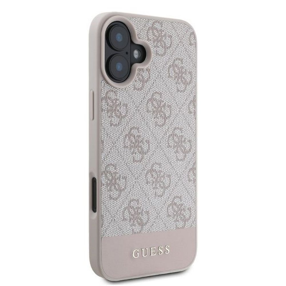 GUESS case for IPHONE 16 GUHCP16SG4GLPI (4G PU Bottom Stripe) pink