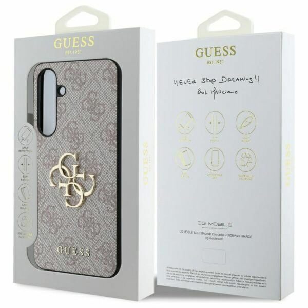 GUESS case for SAMSUNG S24 FE GUHCS24FE4GMGPI (HC PU 4G Big Metal Logo) pink