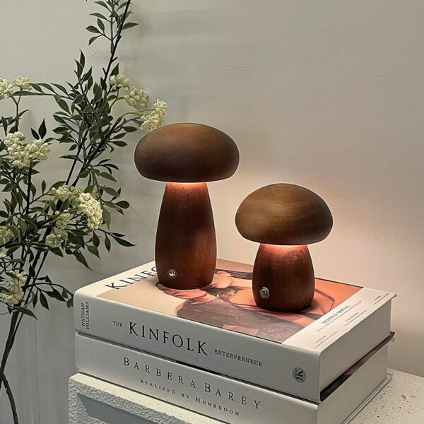 Table lamp bedside mushroom Art Deco brown MTWTHN