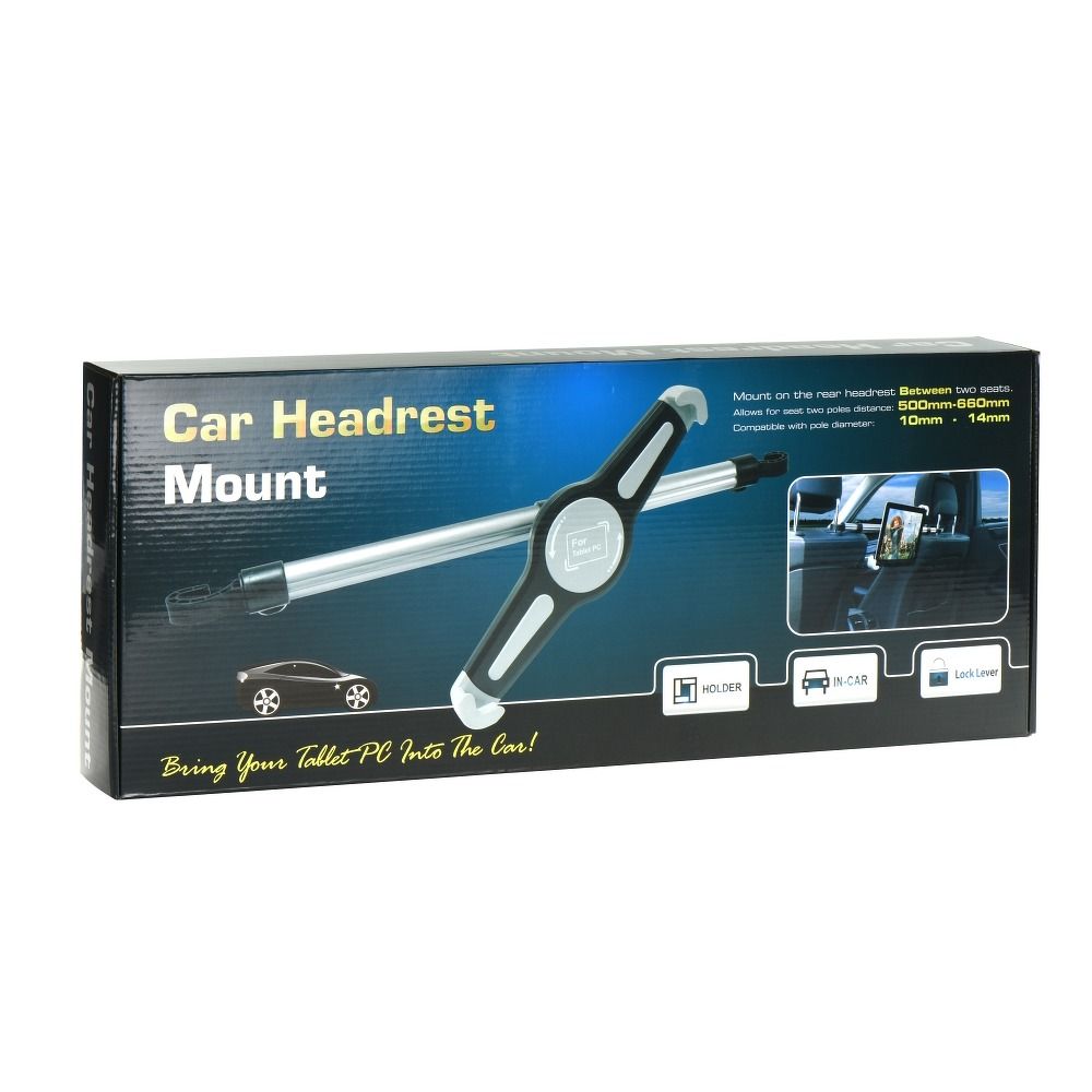 0bfdd2812dcdc8f3bb36e509930efa99 Car holder for two headrests (tablets 7"-11") silver