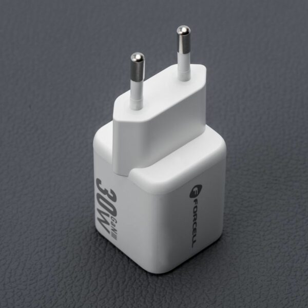 FORCELL F-ENERGY Mini GaN III VT-35 travel charger with 1 x Type C + 1x USB A sockets, PD QC4.0 30W white