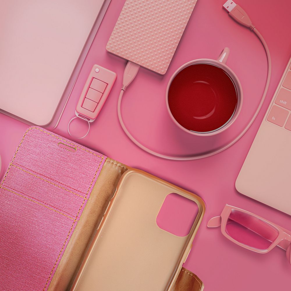 CANVAS Book case for XIAOMI Redmi 13C / POCO C65 pink