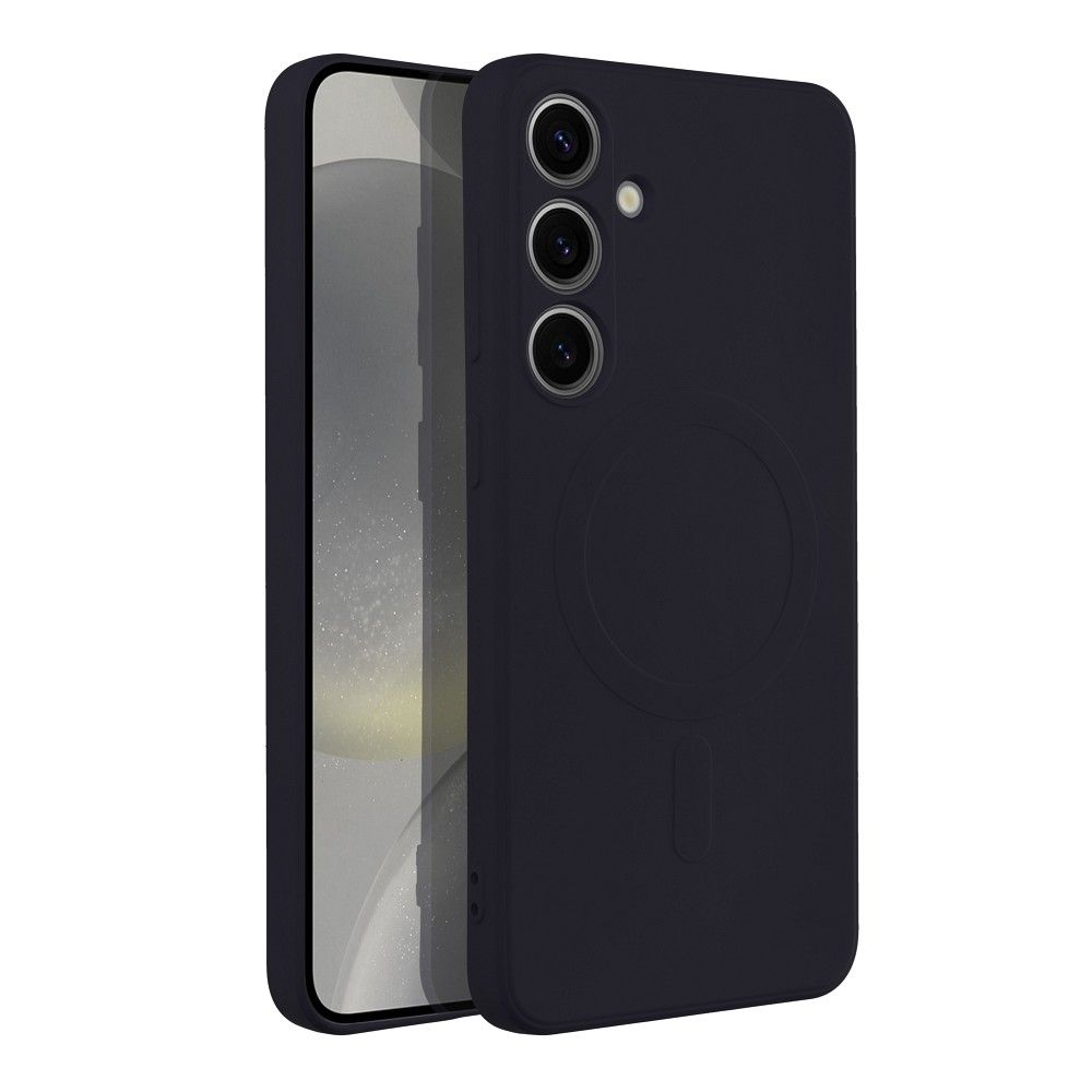 SILICONE MAG COVER case compatible with MagSafe for SAMSUNG S24 Plus black