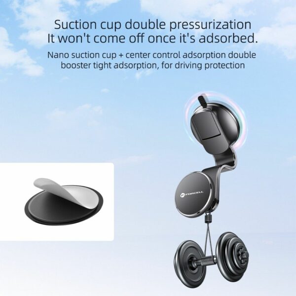FORCELL F-GRIP MagFlex magnetic car holder for windshield / dashboard compatible with MagSafe black