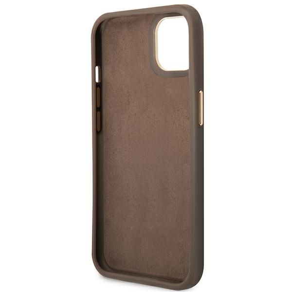 GUESS case for IPHONE 13 / 14 / 15 GUHCP14SHG4SHW (4G Vintage Gold Logo) brown