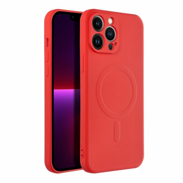 SILICONE MAG COVER case compatible with MagSafe for IPHONE 13 Pro Max red