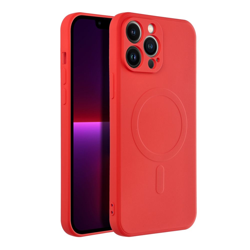 SILICONE MAG COVER case compatible with MagSafe for IPHONE 13 Pro Max red