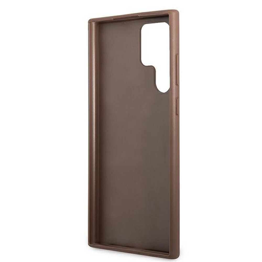 GUESS case for SAMSUNG S22 Ultra GUHCS22LG4GFBR (4G Metal Gold Logo) brown