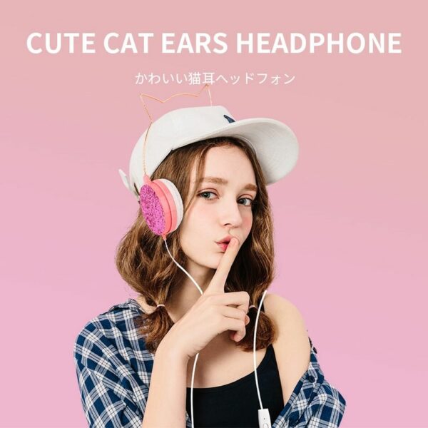 Wire headphones Jack 3,5 mm with microphone CAT EAR YLFS-22 gold