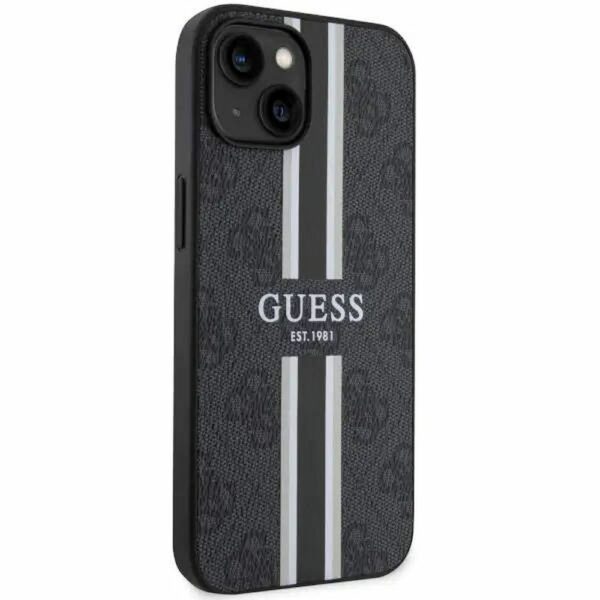 GUESS case for IPHONE 14 compatible with MagSafe GUHMP14SP4RPSK (4G Printed Stripes) black