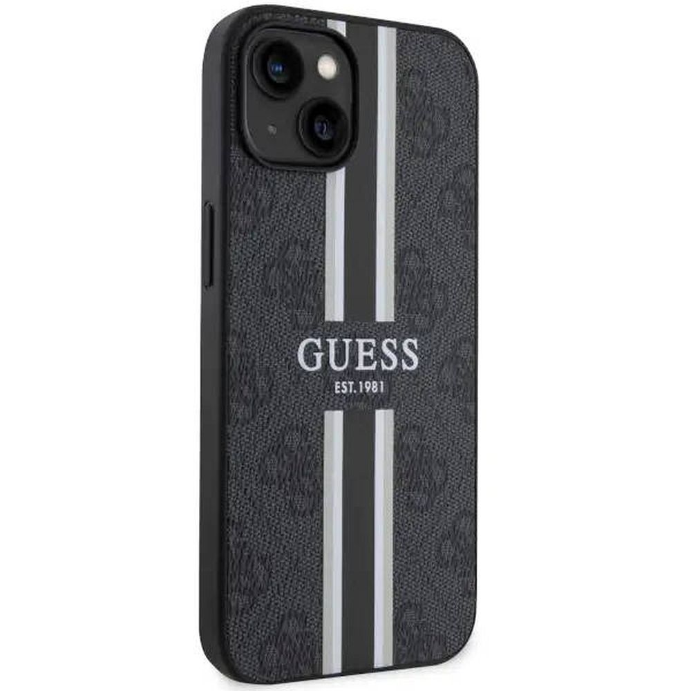 GUESS case for IPHONE 14 compatible with MagSafe GUHMP14SP4RPSK (4G Printed Stripes) black