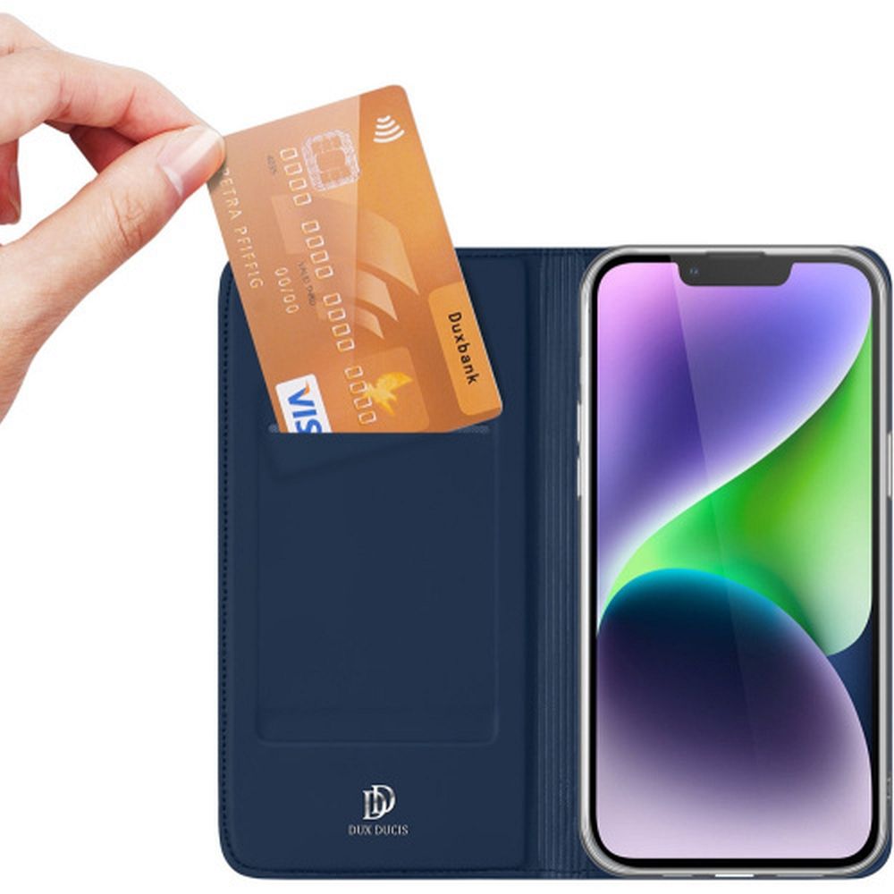 DUX DUCIS wallet case SKIN PRO for IPHONE 15 Plus blue