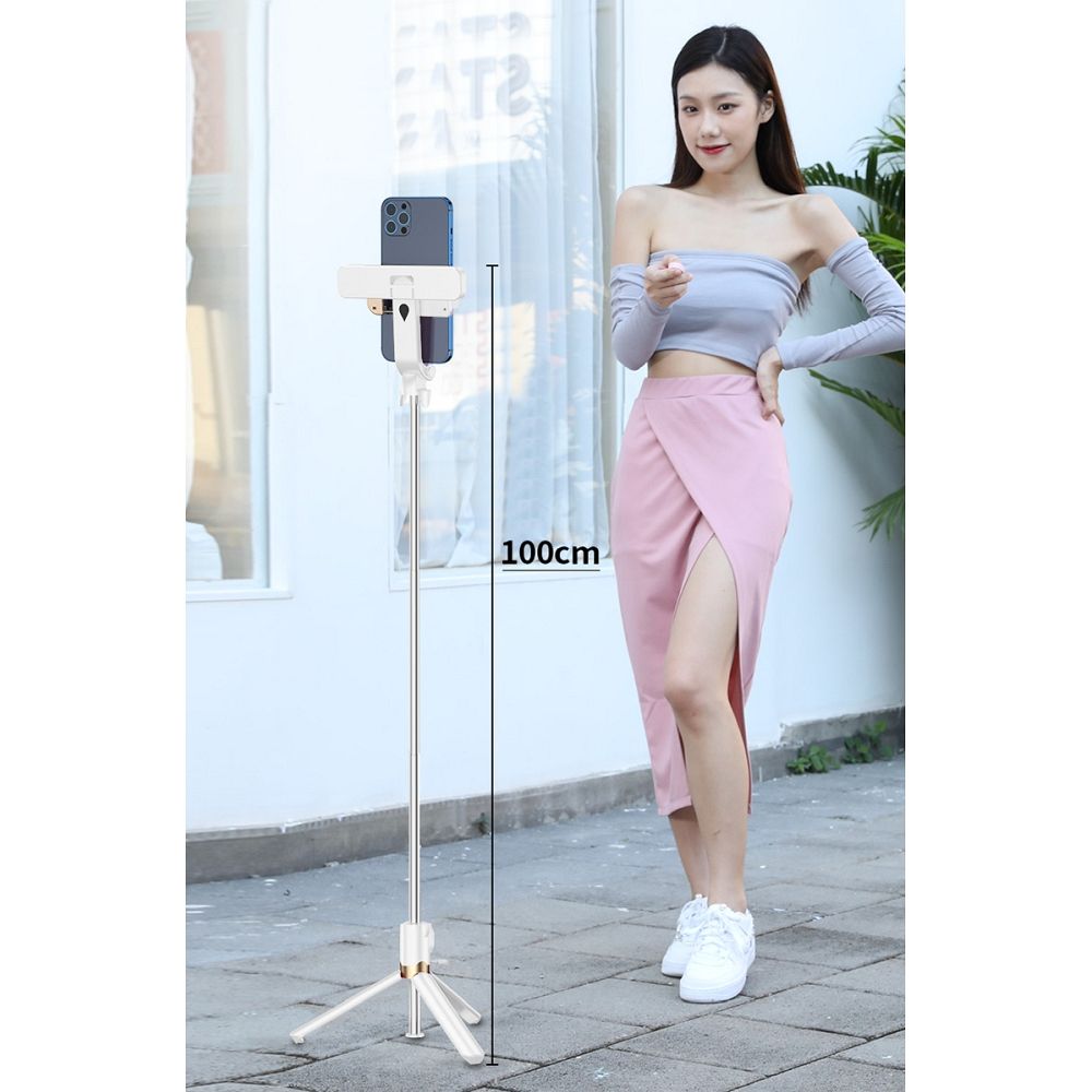 Selfie stick with wireless remote control tripod with LED SSTR-20 white
