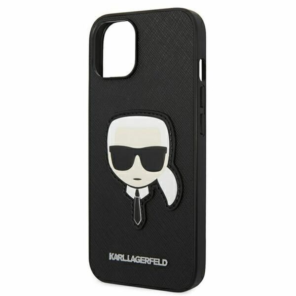 KARL LAGERFELD case for IPHONE 14 Plus KLHCP14MSAPKHK (Saffiano With Karl Head Patch) black