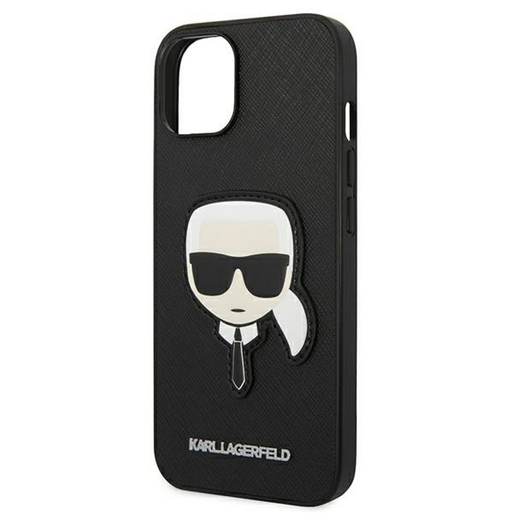 KARL LAGERFELD case for IPHONE 14 Plus KLHCP14MSAPKHK (Saffiano With Karl Head Patch) black