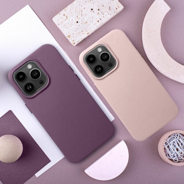 Case LEATHER MAG COVER compatible with MagSafe do IPHONE 16 Plus sand pink