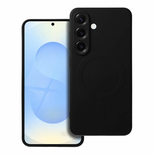 SILICONE MAG COVER case compatible with MagSafe for SAMSUNG S25 black